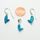 NM LOS004 Set silber Anhänger + Ohrringe Herz mit Opale + Kette